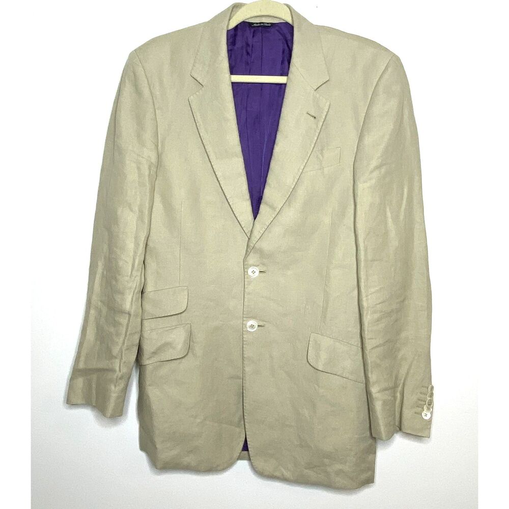 Paul Smith London Byard Tan Slim Fit Made Italy Tailored Blazer No Sz Tag